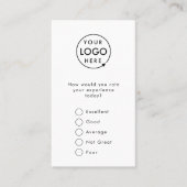 フィードバック |ミニマルモダンリストロゴ調査カード 名刺 (正面)