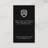 フィードバック |ミニマルモダンリストロゴ調査ビジネス 名刺 (裏面)