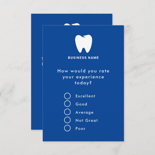 フィードバック |歯医者の事業調査のロゴ エンクロージャーカード (正面/裏面)