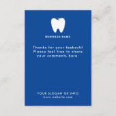 フィードバック |歯医者の事業調査のロゴ エンクロージャーカード (裏面)