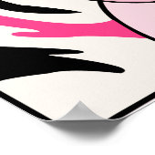 フィービーのシマウマ（黒/ピンク）ポスター印刷 ポスター (角)