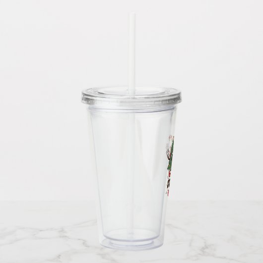 フィーリンすてきのクリスマスおもしろいレトロ名 アクリルタンブラー (右)