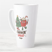 フィーリンすてきのクリスマスおもしろいレトロ名 カフェラテマグ (左アングル)