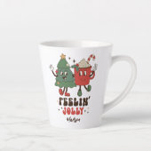 フィーリンすてきのクリスマスおもしろいレトロ名 カフェラテマグ (右)