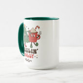 フィーリンすてきのクリスマスおもしろいレトロ名 マグカップ (正面左)
