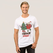 フィーリンすてきのクリスマスおもしろいレトロ トライブレンドTシャツ (正面全面)