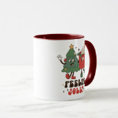 フィーリンすてきのクリスマスおもしろいレトロ マグカップ (正面右)