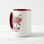 フィーリンすてきのクリスマスおもしろいレトロ マグカップ (正面左)