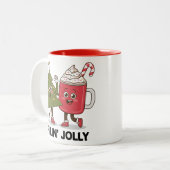 フィーリンすてきクリスマスツリーコーヒー愛好家の冬 ツートーンマグカップ (正面左)