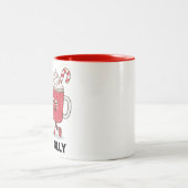 フィーリンすてきクリスマスツリーコーヒー愛好家の冬 ツートーンマグカップ (中央)