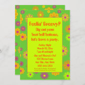 フィーリンの溝深いフラワーパワーパーティの招待状 招待状 (正面/裏面)