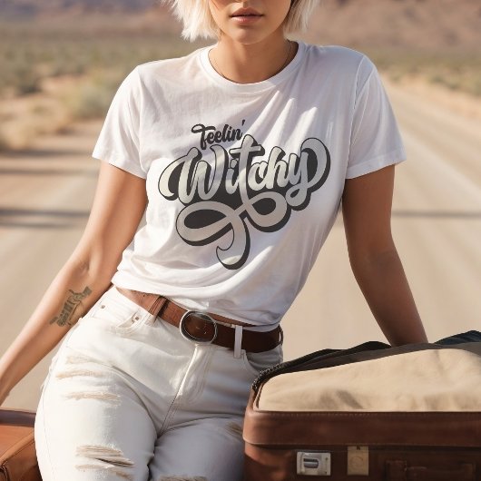 フィーリンウィッチーレトロスタイルカスタムカラーTシャツ Tシャツ