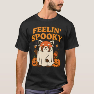 フィーリン不気味レッドパンダハロウィーン Tシャツ