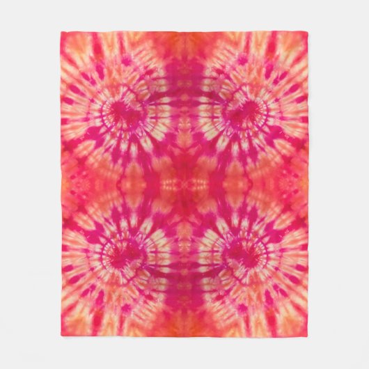 フィーリン熱い熱い絞り染めアクセント枕 フリースブランケット (正面)