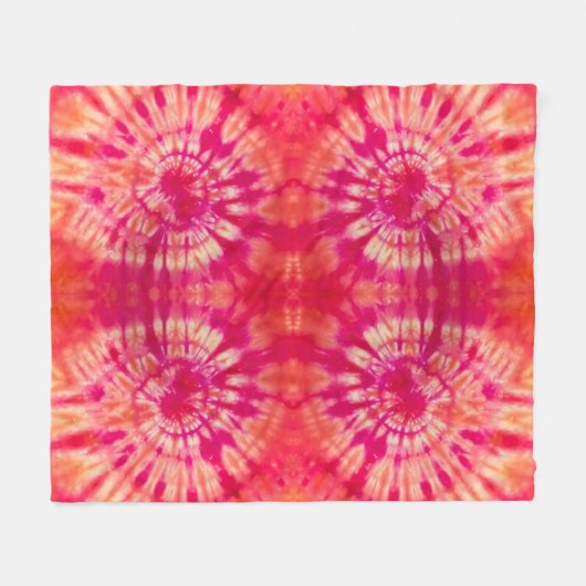 フィーリン熱い熱い絞り染めアクセント枕 フリースブランケット (正面(横))