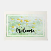 フィールドかわいらしデイジーの歓迎 ドアマット (正面)