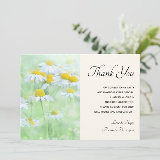 フィールドかわいらしデイジー サンキューカード (スタンド正面)
