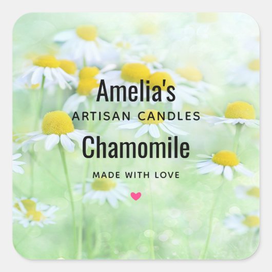 フィールドかわいらしデイジー- Candle Business スクエアシール (正面)