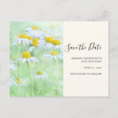 フィールドかわいらし写真のデイジー日付の保存 インビテーションポストカード (正面)