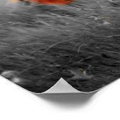 フィールドでの馬の部分的なカラー写真 ポスター (角)