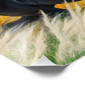 フィールドで優雅な黒い鮮やか馬の駆け出し フォトプリント            (角)