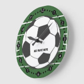フィールドにサッカーボールをカスタマイズ可能 ラージ壁時計 (傾斜)