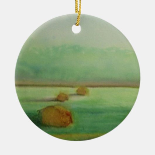 フィールドにソフトモーニングライトヘイイ セラミックオーナメント (正面)