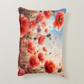 フィールドにポピーのクッションの柱を投げる アクセントクッション (裏面(縦))