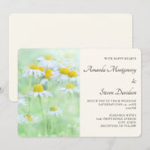 フィールドに咲くかわいいデイジーの結婚式 招待状 (正面/裏面)