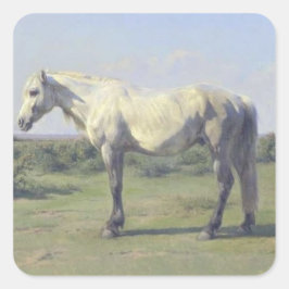 フィールドに灰色の馬(Rosa Bonheur) スクエアシール