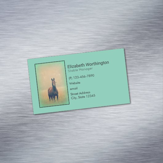 フィールドに立つベイホース マグネット名刺 (インサイチュ)