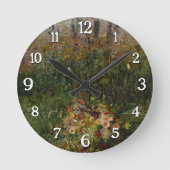 フィールドの夏の花 ラウンド壁時計 (正面)