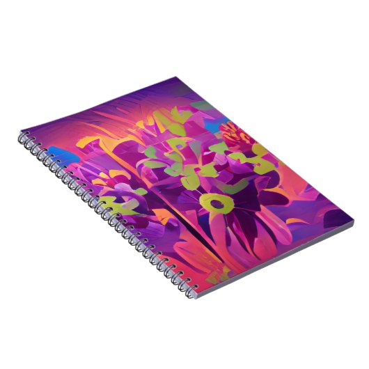 フィールドの花カラフル抽象芸術デジタルアート ノートブック (右側)