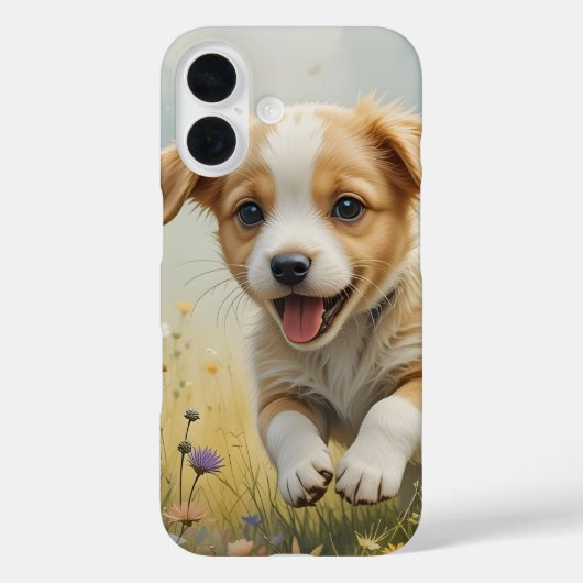 フィールドよくはしゃぐiPhone / iPadケースで子犬 Case-Mate iPhoneケース (裏面)