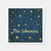 フィールドオブスターズ深いミッドナイトブルースカイ スタンダードカクテルナプキン (正面)