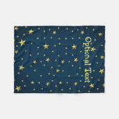 フィールドオブスターズ深いミッドナイトブルースカイ フリースブランケット (正面(横))