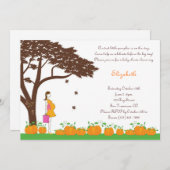 フィールドオブパンプキンズガールベビーシャワー招待状 招待状 (正面/裏面)