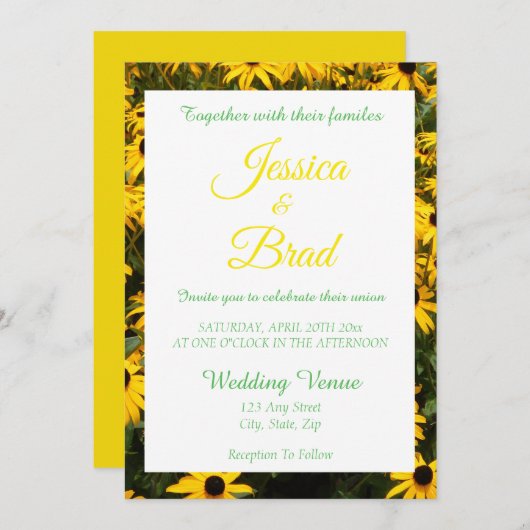 フィールドオブブラックアイドスーサンズ結婚式招待状 招待状 (正面/裏面)