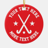 フィールドカスタムホッケースポーツクリスマスツリーオーナメント セラミックオーナメント (正面)