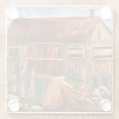 フィールドコテージ素朴シーンの花 ガラスコースター (裏面)