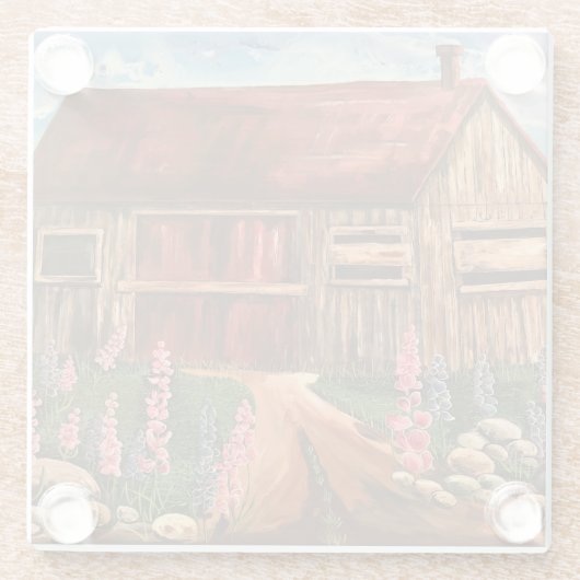 フィールドコテージ素朴シーンの花 ガラスコースター (裏面)