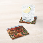 フィールドコテージ素朴シーンの花 スクエアペーパーコースター (インサイチュ)