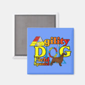 フィールドスパニエル犬の機敏性 マグネット (正面/裏面)