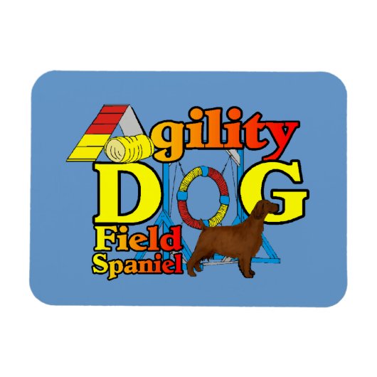 フィールドスパニエル犬の機敏性 マグネット (横)