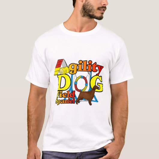 フィールドスパニエル犬の機敏性 Tシャツ (正面)