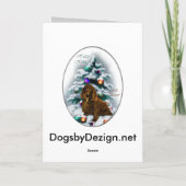 フィールドスパニエル犬クリスマスプレゼント シーズンカード (裏面)