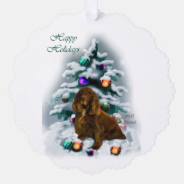 フィールドスパニエル犬クリスマス オーナメントカード