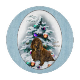 フィールドスパニエル犬クリスマス カッティングボード