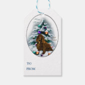 フィールドスパニエル犬クリスマス ギフトタグ (正面)