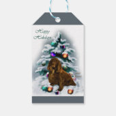 フィールドスパニエル犬クリスマス ギフトタグ (裏面)